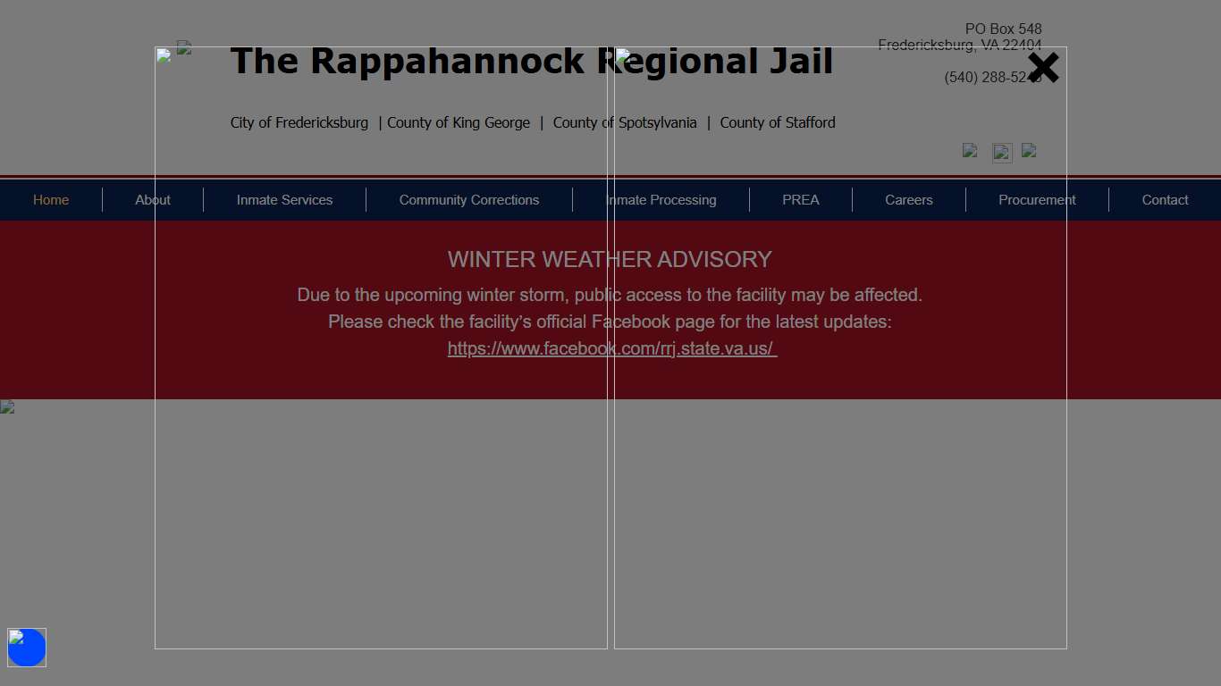 Home Rappahannock Regional Jail Stafford, Virginia